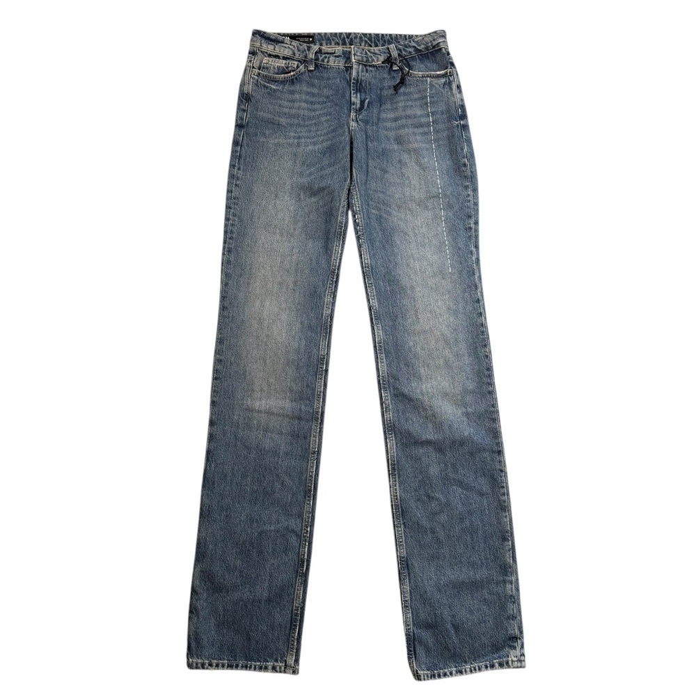 New Zara Straight Leg Stitched Jeans 6688/299 Size 40 US 8